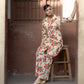 Prazu Fashion Cream Khadi Cotton Floral Printed Co-Ord Set - Swadesiicart
