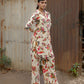 Prazu Fashion Cream Khadi Cotton Floral Printed Co-Ord Set - Swadesiicart