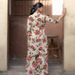 Prazu Fashion Cream Khadi Cotton Floral Printed Co-Ord Set - Swadesiicart
