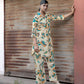 Prazu Fashion Cream Khadi Cotton Floral Printed Co-Ord Set - Swadesiicart