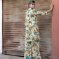 Prazu Fashion Cream Khadi Cotton Floral Printed Co-Ord Set - Swadesiicart