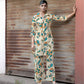 Prazu Fashion Cream Khadi Cotton Floral Printed Co-Ord Set - Swadesiicart