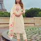 Prazu Fashion Off-White Chanderi Silk Chikankari Embroidered Kurta Set | Swadesiicart
