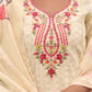 Prazu Fashion Off-White Chanderi Silk Chikankari Embroidered Kurta Set | Swadesiicart