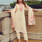 Prazu Fashion Off-White Chanderi Silk Chikankari Embroidered Kurta Set | Swadesiicart