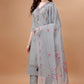Prazu Fashion Light Grey Chanderi Silk Chikankari Kurta Set | Swadesiicart