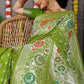 Jyoti Fashion Women's Green Banarasi Silk Zari Woven Saree with Blouse | Swadesiicart