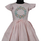 ArthLife Pink Wreath Embroidered Dress