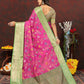 Lorenvalley Fashion Pink Cotton Woven Design Zari Meenakari Weaving Saree - Swadesiicart