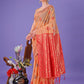 Shree Shyam Fashion Orange Woven Zari Traditional Linen Cotton Saree with Rich Pallu & Unstitched Blouse - Festive & Wedding Wear Saree