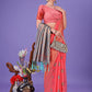 Shree Shyam Fashion Pink Woven Zari Traditional Linen Cotton Saree with Rich Pallu & Unstitched Blouse - Festive & Wedding Wear Saree