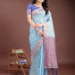 Shree Shyam Fashion Elegant Sky Blue Cotton Saree with Contrast Pallu - Perfect Blend of Tradition & Comfort