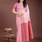 Shree Shyam Fashion Elegant Pink Cotton Saree with Contrast Pallu - Perfect Blend of Tradition & Comfort