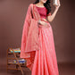 Shree Shyam Fashion Elegant Peach Cotton Saree with Contrast Pallu - Perfect Blend of Tradition & Comfort