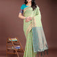 Shree Shyam Fashion Elegant Light Green Cotton Saree with Contrast Pallu - Perfect Blend of Tradition & Comfort