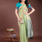 Shree Shyam Fashion Elegant Light Green Cotton Saree with Contrast Pallu - Perfect Blend of Tradition & Comfort