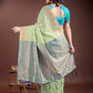 Shree Shyam Fashion Elegant Light Green Cotton Saree with Contrast Pallu - Perfect Blend of Tradition & Comfort