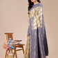 Astita Cream & Navy Blue Banarasi silk Woven Zari Work Traditional Tassel Saree | Swadesiicart