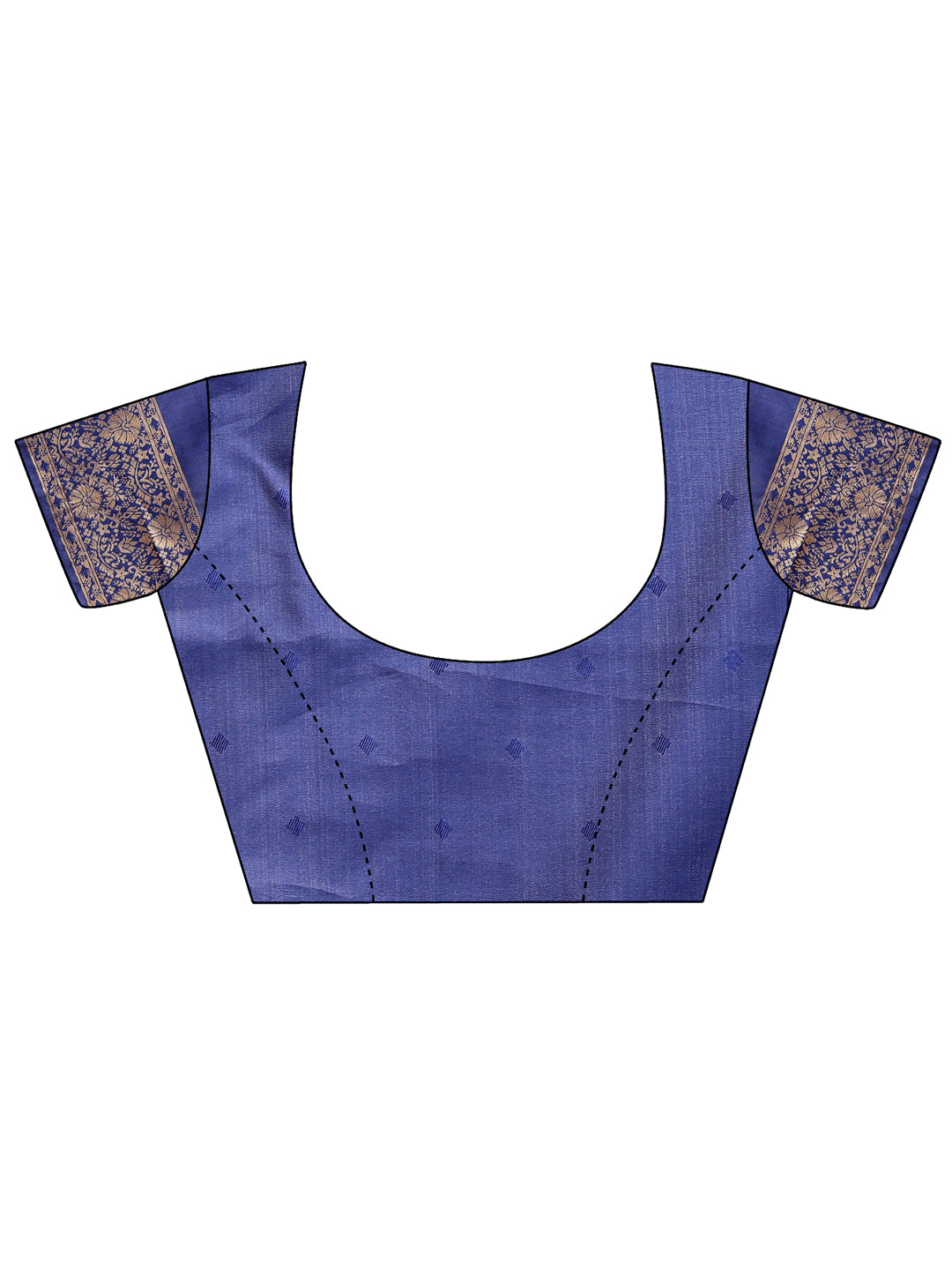 Astita Cream & Navy Blue Banarasi silk Woven Zari Work Traditional Tassel Saree | Swadesiicart