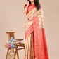 Astita Cream & Red Banarasi silk Woven Zari Work Traditional Tassel Saree | Swadesiicart