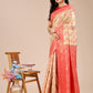 Astita Cream & Red Banarasi silk Woven Zari Work Traditional Tassel Saree | Swadesiicart