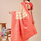 Astita Cream & Red Banarasi silk Woven Zari Work Traditional Tassel Saree | Swadesiicart