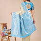 Astita Cream & Sky Blue Banarasi silk Woven Zari Work Traditional Tassel Saree | Swadesiicart
