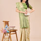 Astita Cream & Light Green Banarasi silk Woven Zari Work Traditional Tassel Saree | Swadesiicart