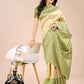 Astita Cream & Light Green Banarasi silk Woven Zari Work Traditional Tassel Saree | Swadesiicart