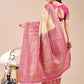 Astita Cream & Magenta Banarasi silk Woven Zari Work Traditional Tassel Saree | Swadesiicart