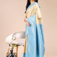 Astita Cream & Sky Blue Banarasi silk Woven Zari Work Traditional Tassel Saree | Swadesiicart