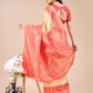 Astita Cream & Red Banarasi silk Woven Zari Work Traditional Tassel Saree | Swadesiicart