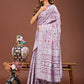 Shree Shyam Fashion Threads of Tradition: Purple Linen Cotton Saree Woven with Stories of Grace & Heritage