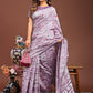Shree Shyam Fashion Threads of Tradition: Purple Linen Cotton Saree Woven with Stories of Grace & Heritage
