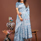 Shree Shyam Fashion Threads of Tradition: Sky Blue Linen Cotton Saree Woven with Stories of Grace & Heritage