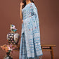 Shree Shyam Fashion Threads of Tradition: Sky Blue Linen Cotton Saree Woven with Stories of Grace & Heritage