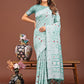Shree Shyam Fashion Threads of Tradition: Sea Green Linen Cotton Saree Woven with Stories of Grace & Heritage