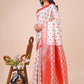 Astita Elegant Maroon Banarasi Cotton Saree with Zari Leaf Motifs and Rich Pallu - Traditional Indian Saree for Festive & Wedding Wear | Swadesiicart