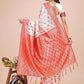 Astita Elegant Maroon Banarasi Cotton Saree with Zari Leaf Motifs and Rich Pallu - Traditional Indian Saree for Festive & Wedding Wear | Swadesiicart