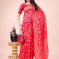 Astita Red Banarasi Silk Saree with Floral Zari Weaving - Festive Traditional Elegance for Weddings & Celebrations | Swadesiicart