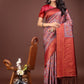 Shree Shyam Fashion Majestic Red & Grey Silk Saree with Rich Woven Pallu - A Regal Touch for Special Moments