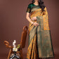 Shree Shyam Fashion Majestic Green & Yellow Silk Saree with Rich Woven Pallu - A Regal Touch for Special Moments