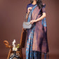 Shree Shyam Fashion Majestic Red & Sky Blue Silk Saree with Rich Woven Pallu - A Regal Touch for Special Moments