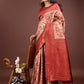 Shree Shyam Fashion Majestic Red & Cream Silk Saree with Rich Woven Pallu - A Regal Touch for Special Moments