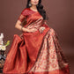 Shree Shyam Fashion Majestic Red & Cream Silk Saree with Rich Woven Pallu - A Regal Touch for Special Moments