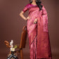 Shree Shyam Fashion Majestic Red & Light Pink Silk Saree with Rich Woven Pallu - A Regal Touch for Special Moments