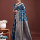 Astita Royal Blue Banarasi Silk Saree with Zari Weaving - A Timeless Tale of Elegance | Swadesiicart