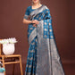 Astita Royal Blue Banarasi Silk Saree with Zari Weaving - A Timeless Tale of Elegance | Swadesiicart