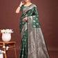 Astita Dark Green Banarasi Silk Saree with Zari Weaving - A Timeless Tale of Elegance | Swadesiicart