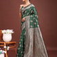 Astita Dark Green Banarasi Silk Saree with Zari Weaving - A Timeless Tale of Elegance | Swadesiicart